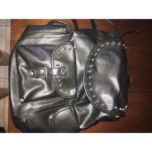 Faux leather backpack